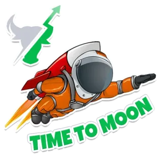 🚀 TIME TO MOON astronaute, fusée, lune, finance, croissance, investissement, marché haussier whatsapp sticker