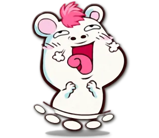 😛 ratón, dibujos animados, divertido, mono, animal, caprichoso whatsapp sticker