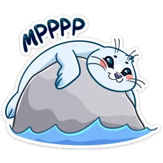 ☺️ MPPPP anjing laut, lucu, binatang, mamalia, samudra, laut telegram sticker