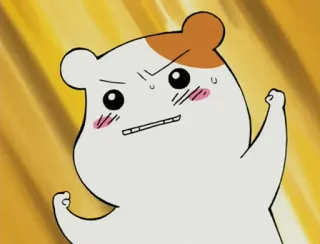 😠 Hamutaro Hamtaro Anime, Kreskówka, Słodki, Chomik, Zły, Walka, Hamtaro telegram sticker