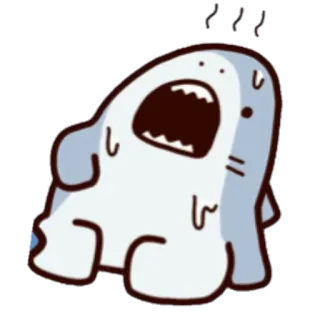 😩 サメ, 漫画, かわいい, 動物, 海の生き物, 悲しい telegram sticker