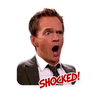 😨 SHOCKED! choqué, expression, surprise, exclamation, télé, personne, mème telegram sticker