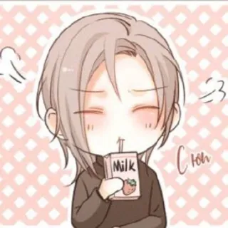 💕 milk latte, cartone animato, carino, bevanda, bere telegram sticker