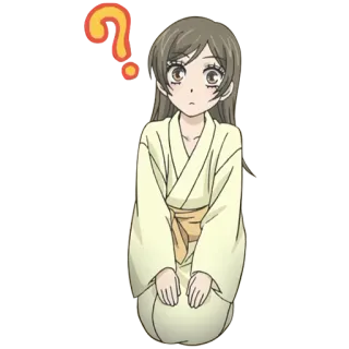 ❓ anime, confuso, domanda, cartone animato, ragazza telegram sticker