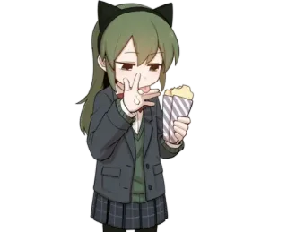 😂 telinga kucing, anime, seragam sekolah, gadis, kartun telegram sticker
