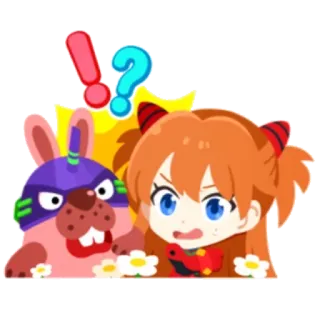 🔹 Asuka Langley Sohryu Neon Genesis Evangelion anime, manga, dibujos animados, sticker, chibi, evangelion, asuka telegram sticker