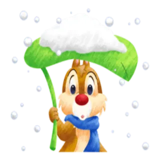 ❄ Chip Чип, Дисней, мультфильм, животное, зима, снег, шарф telegram sticker