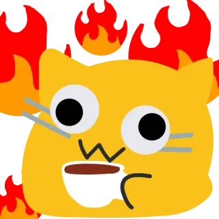 🔥 猫, 火, 咖啡, 表情包, 贴纸 telegram sticker