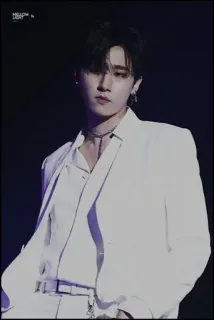 🗑 man, white suit, performer, singer, celebrity, stage, fashion telegram sticker