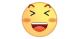 😆 emoji, laughing, funny, happy, face, cartoon, expression, yellow telegram sticker