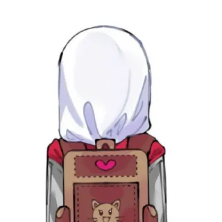 😄 gadis, ransel, kucing, hati, imut, kartun telegram sticker