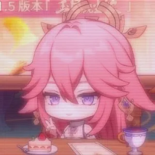 🌟 1.5 版本 Anime, Chibi, Mignon, Dessin animé, Rose, Esthétique whatsapp sticker