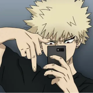 🖕 Katsuki Bakugo My Hero Academia Anime, Personnage, Bakugo, My Hero Academia, Selfie whatsapp sticker