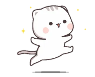 ✨ Katze, süß, niedlich, Kätzchen, Tier, Sterne, glücklich, Cartoon whatsapp sticker