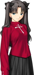 😔 Rin Tohsaka Fate/stay night Anime, Personaje, Mujer, Vestido Rojo, Chica Anime whatsapp sticker