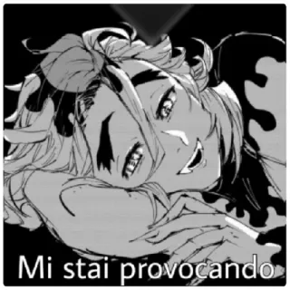 😁 Mi stai provocando Anime, Charakter, Provokativ, Schwarzweiß telegram sticker