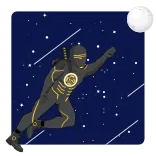 🚀 Ninja, Kosmos, Gwiazdy, Postać, Walka telegram sticker