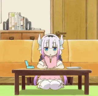 🍥 Kanna Kamui Miss Kobayashi's Dragon Maid Anime, Kanna, Drache, Süß, Kawaii, Loli whatsapp sticker