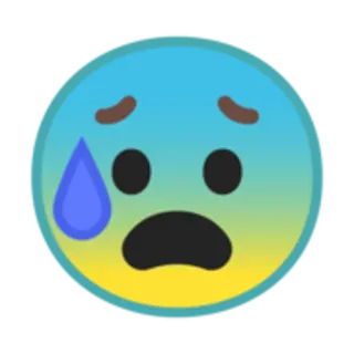 😰 emoji, sweat, anxious, nervous, concerned, worried telegram sticker