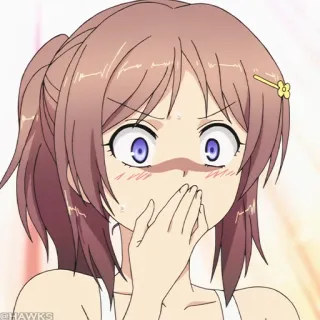 🧪 动漫, 女孩, 表情, 卡通, 震惊, 冒汗 telegram sticker