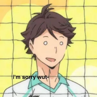 😦 Oikawa Tooru Haikyuu!! i'm sorry wut- anime, haikyuu, oikawa tooru, confused, meme telegram sticker