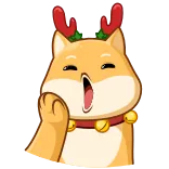 😅 собака, олень, рождество, животное, праздничный, праздник, мультфильм telegram sticker