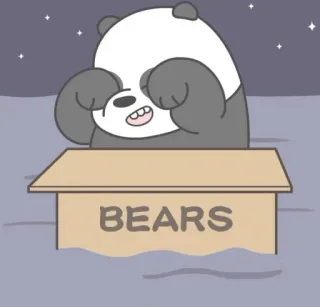 😢 Panda We Bare Bears BEARS Dessin animé, Panda, Ours, We Bare Bears, Mignon, Boîte, Animation telegram sticker