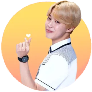 ❤️ Jimin kpop, idol, singer, heart gesture telegram sticker