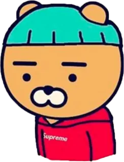 😶 Supreme figur, hoodie, niedlich, cartoon whatsapp sticker