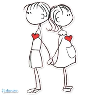 😔 @afavoice miłość, patyczaki, serce, związek, para telegram sticker