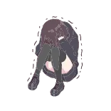 😥 traurig, Anime, Mädchen, weinend, emotional, deprimiert, Manga whatsapp sticker