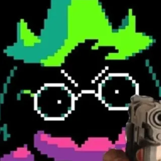 🔫 Ralsei Deltarune deltarune, arma, rpg, videojuego, violencia, pixel art telegram sticker