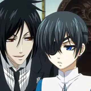 ♥️ Ciel Phantomhive Black Butler anime, manga, Ciel Phantomhive, Sebastian Michaelis, Black Butler, character, animation, tv show telegram sticker