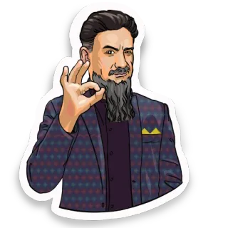 👌 남자, 정장, OK 제스처, 수염, 사업가, 성공 telegram sticker