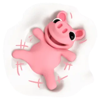 ❄ cochon, animal, rose, mignon, dessin animé telegram sticker