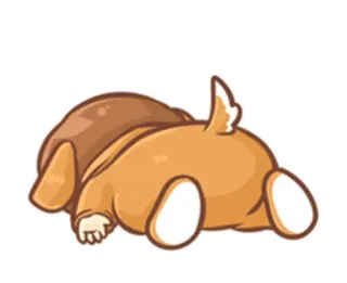 😑 hond, puppy, schattig, dier, cartoon, slaperig, schattig telegram sticker