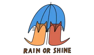 ☂ RAIN OR SHINE gatos, paraguas, lluvia, sol, tiempo, animales whatsapp sticker