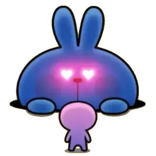 😍 кролик, любовь, милый, животное, мультфильм, зайчик, персонаж whatsapp sticker