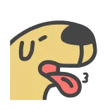 🥵 dog, cartoon, animal, sleepy, cute, tired whatsapp sticker