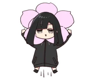 ☺️ Anime, Chibi, Personaje, Lindo, Flor, Pegatina whatsapp sticker
