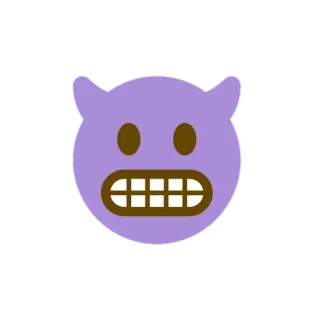 😈 Emoji, Diablo, Monstruo, Morado, Cara telegram sticker
