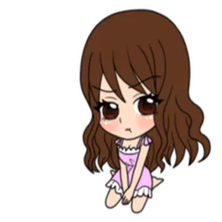 😕 чиби, мультфильм, аниме, милый, девушка telegram sticker