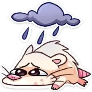 🌧️ triste, hamster, pluie, nuage, animal, mignon, déprimé telegram sticker
