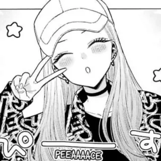 ✌ PEEAAACE paix, anime, fille, mignon, personnage, manga, signe de paix telegram sticker