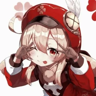 🤠 Klee Genshin Impact Anime, Videogioco, Ragazza, Rosso, Personaggio, Klee, Genshin Impact telegram sticker