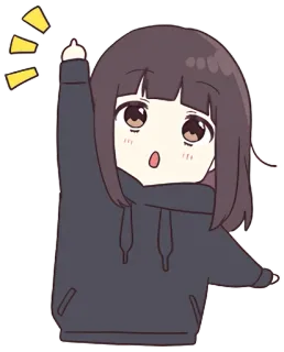👆 Anime, Chibi, Chica, Dedo corazón, Ofensivo telegram sticker