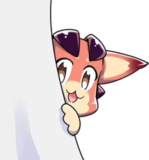 👀 만화, 동물, 귀여운, 빼꼼, 스티커 telegram sticker