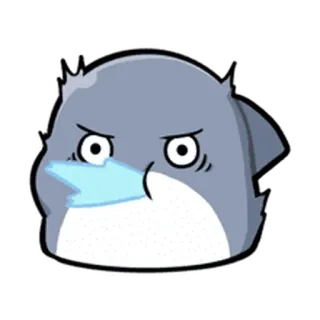 😋 상어, 만화, 화난, 동물, 스티커 telegram sticker
