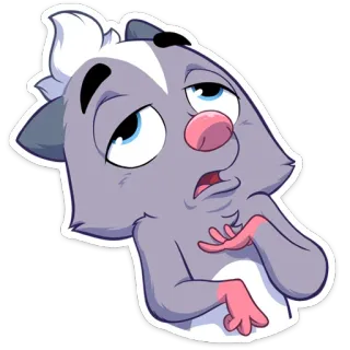 ☹️ Cartoon, Tier, Lustig, Süß, Stinktier, Figur, Aufkleber, Sarkastisch telegram sticker