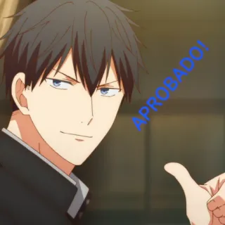 👍 APROBADO! anime, approved, character, thumb up, male telegram sticker